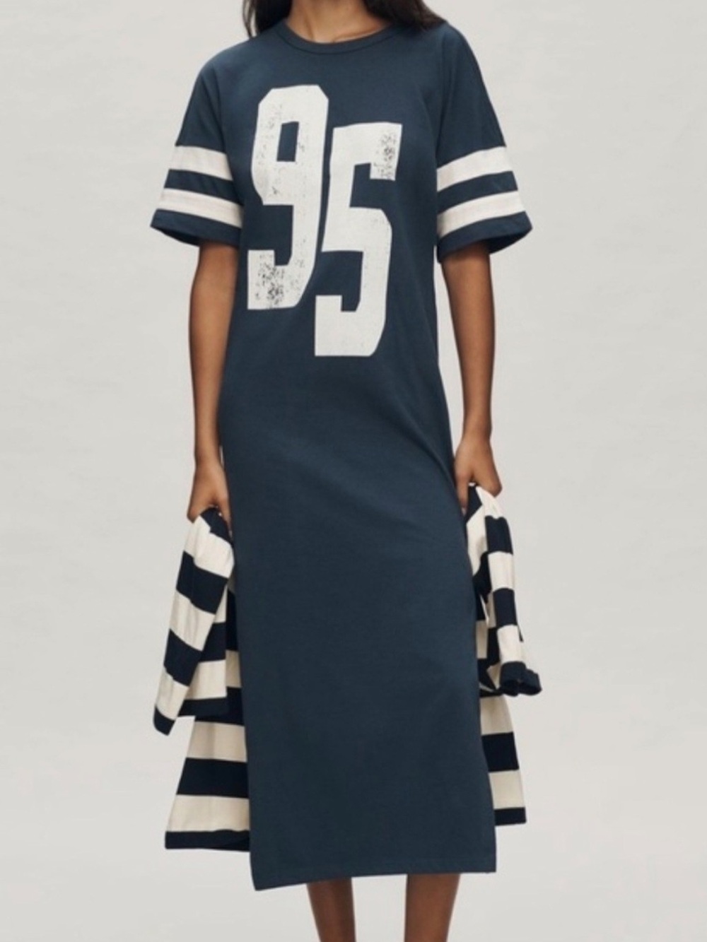 Anthropologie Daily Practice Graphic Jersey Midi Dress | NWOT